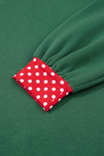 Load image into Gallery viewer, Red Colorblock Polka Dot Contrast Trim Oversized Sweatshirt