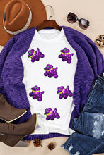 Load image into Gallery viewer, White Sequin Balloon Puppy Graphic Mardi Gras Tee