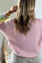 Load image into Gallery viewer, Yellow V Neck Drop Shoulder Patchwork Regular Wash Knitwear Cardigan