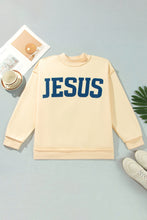 Load image into Gallery viewer, Yellow Jesus Slogan Stand Neck Long Sleeve Oversized Tunic Plus Size Sweatshirt