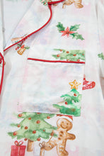 Load image into Gallery viewer, Pink Plaid Snowflake Christmas Gingerbread Man Print Long 2pcs Lounge Set