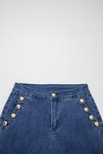 Load image into Gallery viewer, Ashleigh Blue Golden Button Detail Rolled Edge Flare Leg Jeans