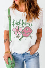 Load image into Gallery viewer, White Pickleball Sweet Flower Printed T Shirt