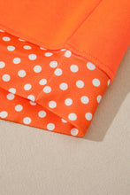Load image into Gallery viewer, Orange Polka Dot Patchwork Round Neck Plus Size Sweatshirt