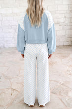 Load image into Gallery viewer, Khaki Polka Dot Patchwork Colorblock Long Sleeve Casual Two Piece Pants Set