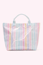 Load image into Gallery viewer, Rainbow Glossy Striped Vinyl Large Tote Bag