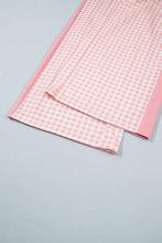 Load image into Gallery viewer, Red Color Block Plaid Patchwork Long Sleeve Pullover Wide Leg Pant Set