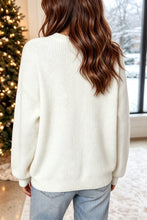 Load image into Gallery viewer, White Christmas Wreath Pattern Round Neck Casual Sweater