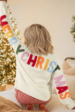 Load image into Gallery viewer, White Ho Ho Ho Slogan V Neck Button Front Embroidered Knit Cardigan