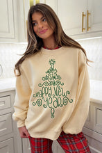 Load image into Gallery viewer, Apricot Merry Christmas and Happy New Year Embroidered Holiday Slogan Sweatshirt