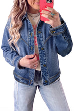 Load image into Gallery viewer, Sail Blue Vintage Wash Western Shift Denim Jacket