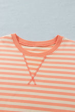 Load image into Gallery viewer, Grapefruit Orange Drop Shoulder Long Sleeve Pullover Elastic Waist Casual Short Set