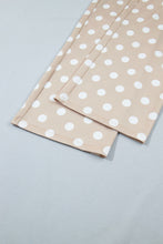 Load image into Gallery viewer, Khaki Polka Dot Contrast Trim Long Sleeve Top Drawstring Shift Pants Set