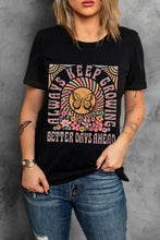 Load image into Gallery viewer, Black Always Keep Growing Butterfly Flower Crewneck Graphic Tee