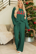 Load image into Gallery viewer, Racing Red MERRY Corded Long Sleeve Top and Pockets Pants Set