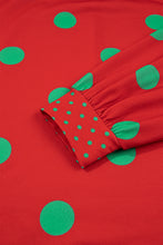 Load image into Gallery viewer, Pink Polka Dot Print Contrast Detail Oversized Tunic Sweatshirt
