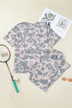 Load image into Gallery viewer, Multicolour Camouflage Short Sleeve Top and High Waist Wide Leg Pants Set