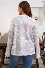 Load image into Gallery viewer, Green Plus Size Camouflage Print Drop Shoulder Loose Pullover Top