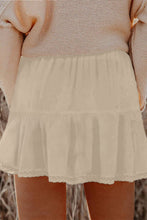 Load image into Gallery viewer, Navy Blue Plus Size Frilled Elastic Waist Lace Trim Boho Ruffled Shorts