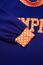 Load image into Gallery viewer, Fiery Red Polka Dot Letter Print Contrast Trim Mock Neck Sweatshirt