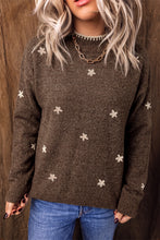 Load image into Gallery viewer, Chicory Coffee Floral Print High Neck Long Sleeve Sweater