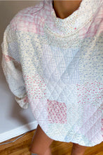 Load image into Gallery viewer, Multicolour Floral Patchwork Quilted Mock Neck Long Sleeve Top