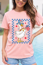 Load image into Gallery viewer, Pink America Goose 4th Of July Patriotic Flag Graphic T Shirt