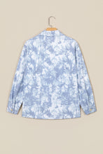Load image into Gallery viewer, Gray Abstract Print Fuzzy Collar Long Sleeve Patch Pocket Tunic Jacket