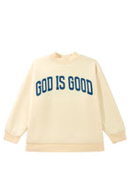 Load image into Gallery viewer, Yellow Jesus Slogan Stand Neck Long Sleeve Oversized Tunic Plus Size Sweatshirt