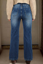 Load image into Gallery viewer, Myosotis Acid Washed Straight Leg Full Length Casual Jeans