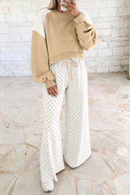 Load image into Gallery viewer, Khaki Polka Dot Patchwork Colorblock Long Sleeve Casual Two Piece Pants Set