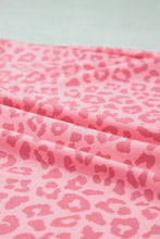 Load image into Gallery viewer, Pink Leopard Print Varsity Striped Detail 3/4 Sleeve Top Shift Pant Set