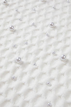 Load image into Gallery viewer, White Solid Textured Knit Pearl Embellished Pullover Sweater