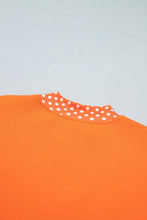 Load image into Gallery viewer, Fiery Red Polka Dot Letter Print Contrast Trim Mock Neck Sweatshirt