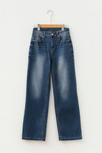 Load image into Gallery viewer, Myosotis Acid Washed Straight Leg Full Length Casual Jeans