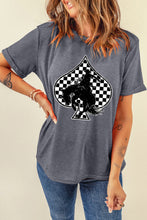 Load image into Gallery viewer, Gray Redeo Check Spades Western Graphic T Shirt