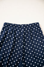 Load image into Gallery viewer, Red Polka Dot Drawstring Wide Leg Long Sleeve Top Pant Set