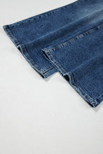 Load image into Gallery viewer, Sail Blue Acid Wash Pocket Detail Flare Jeans