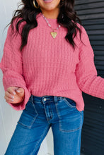 Load image into Gallery viewer, Peach Blossom Drop Shoulder Long Sleeve Knit Regular Fit Sweater