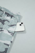 Load image into Gallery viewer, Green Camo Wide Leg Tie Elastic Waist Casual Pants