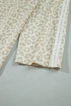 Load image into Gallery viewer, Pink Leopard Print Varsity Striped Detail 3/4 Sleeve Top Shift Pant Set