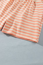 Load image into Gallery viewer, Grapefruit Orange Drop Shoulder Long Sleeve Pullover Elastic Waist Casual Short Set
