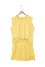 Load image into Gallery viewer, Myosotis 2 Pieces Mineral Wash Cotton Tank Top Lined Split Skort Set