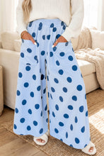 Load image into Gallery viewer, Brown Polka Dot Wide Leg Elastic Waist Casual Pants