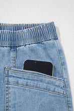 Load image into Gallery viewer, Beau Blue Drawstring Waist Wide Leg Ankle Length Jeans