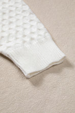 Load image into Gallery viewer, White Solid Textured Knit Pearl Embellished Pullover Sweater