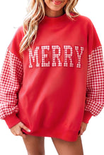 Load image into Gallery viewer, Evergreen Gingham Plaid Oversized Pullover Sweatshirt