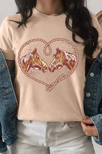 Load image into Gallery viewer, Khaki Rodeo Horse Graphic Western Cowgirl Fashion T Shirt