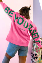 Load image into Gallery viewer, Sachet Pink Slogan Print Round Neck Long Sleeve Sweatshirt