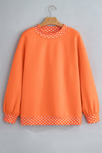 Load image into Gallery viewer, Red Colorblock Polka Dot Contrast Trim Oversized Sweatshirt